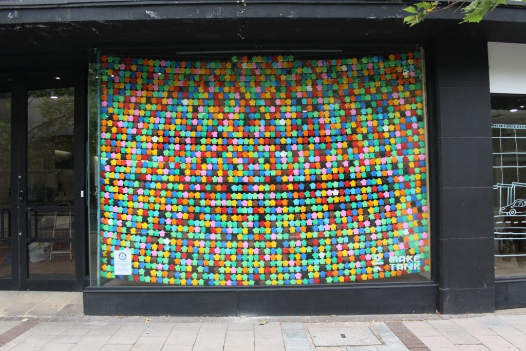 Origami T-Shirt World Record Exeter Right Window Display