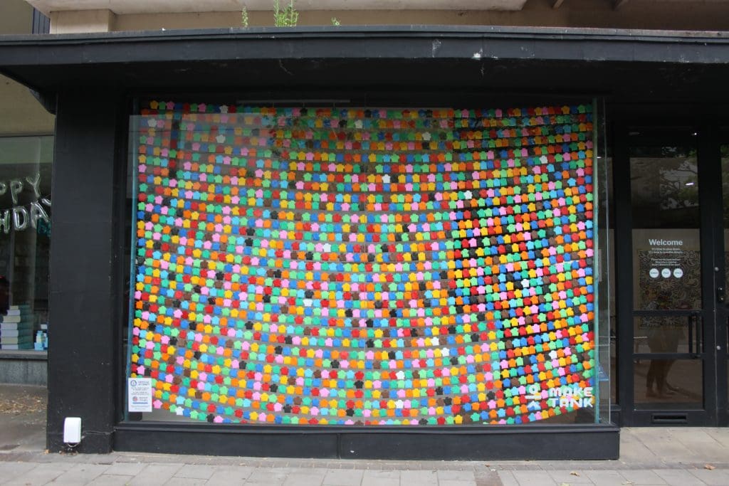 Origami T-Shirt World Record Exeter Left Window Display