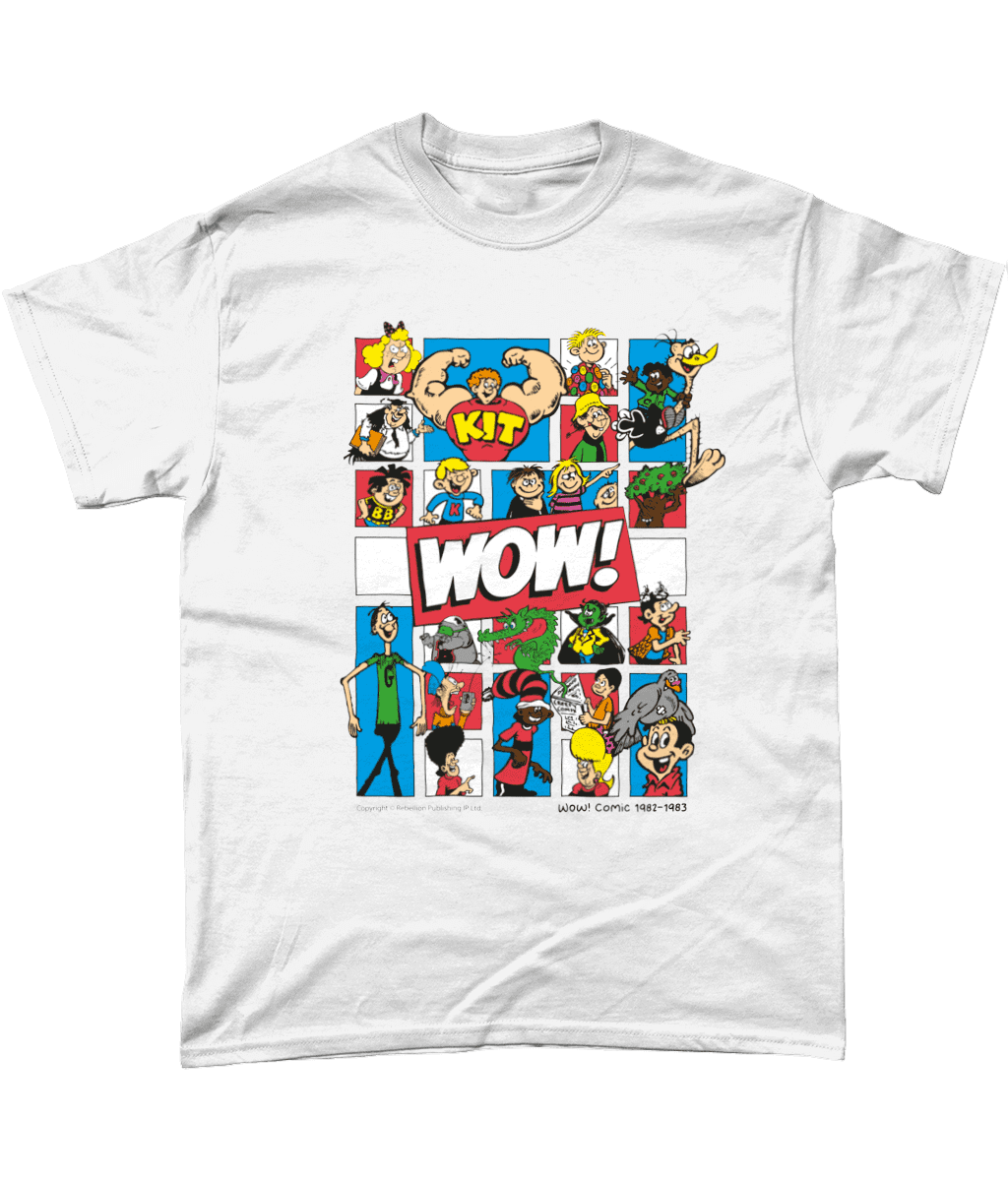 Wow Comic IPC Fleetway Rebellion British Nostalgic T-Shirt White
