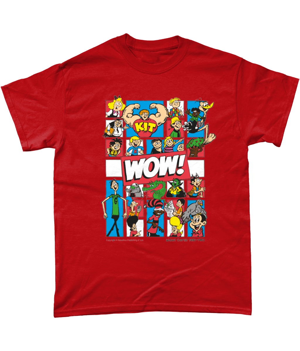 Wow Comic IPC Fleetway Rebellion British Nostalgic T-Shirt red