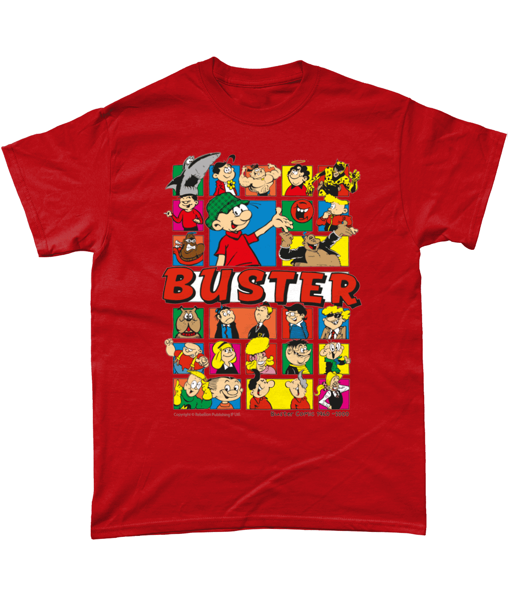 Buster Comic IPC Fleetway Rebellion British Nostalgic T-Shirt Red