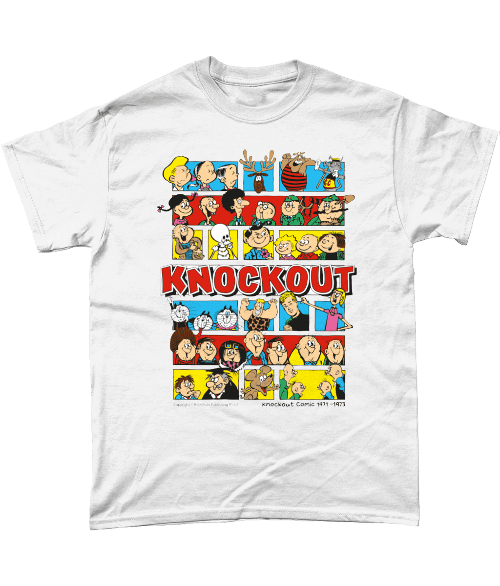 Knockout Comic IPC Fleetway Rebellion British Nostalgic T-Shirt White