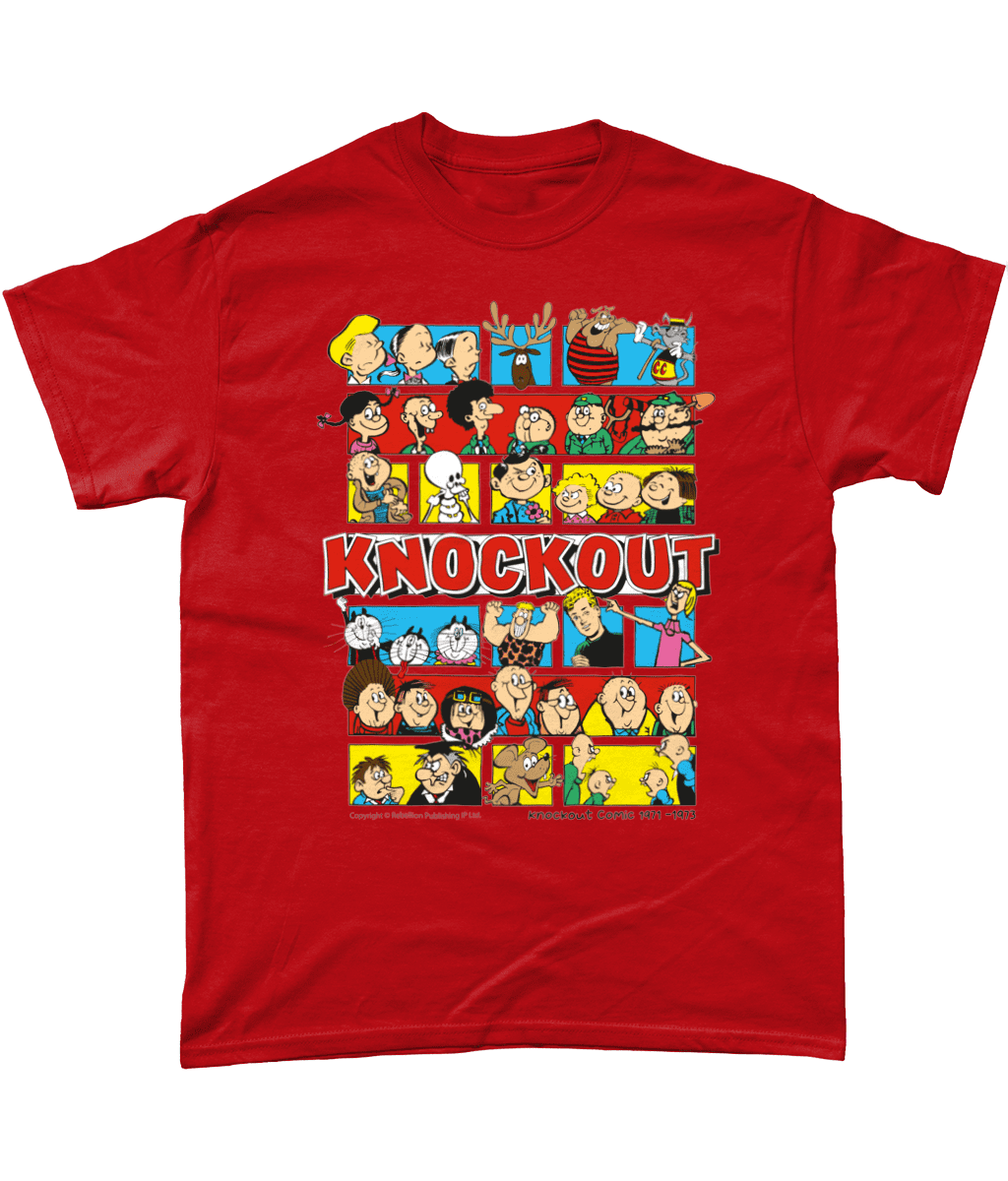 Knockout Comic IPC Fleetway Rebellion British Nostalgic T-Shirt Red