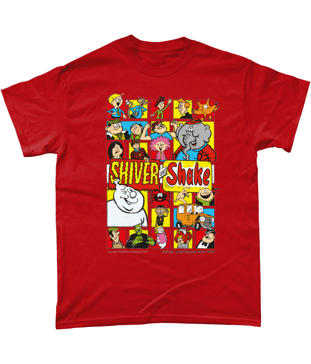 Shiver and Shake Comic IPC Fleetway Rebellion British Nostalgic T-Shirt Red