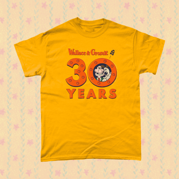 Wallace and Gromit Grand Day Out Rocket Aardman Men's T-Shirt Gold