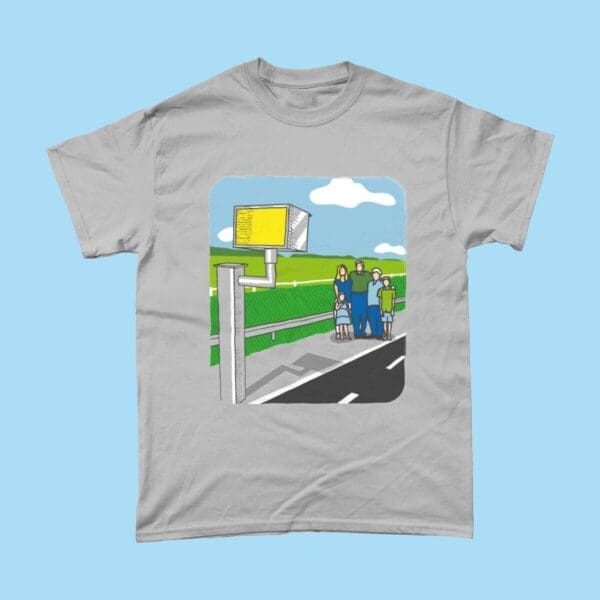 Motorway Speed Camera Family Photo British T-Shirt Sports Grey