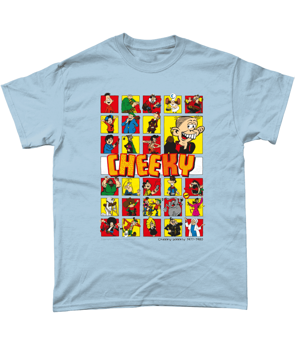 Cheeky Comic Weekly IPC Fleetway Rebellion British Nostalgic T-Shirt Light Blue